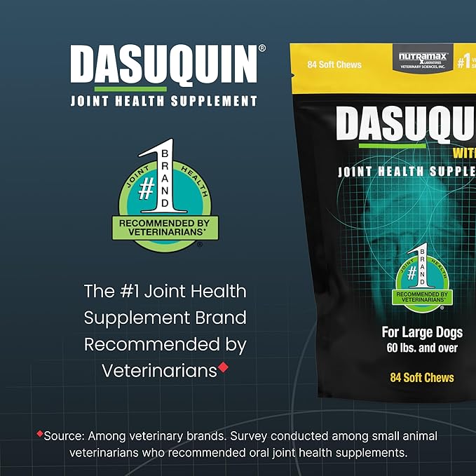 Nutramax Dasuquin for Large Dogs, Joint Health Supplement, Contains Glucosamine for Dogs, Plus Chondroitin, ASU, MSM and More, Supports Healthy Joints, Soft Chews, 84 Count