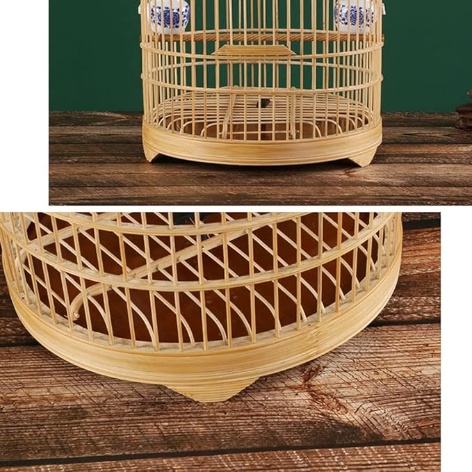 Bird Cage/Birdcages Bird Cage Handmade Round Small Bird Cage Small Fish Bird Cage， Suitable for Small Birds and Parrots Love Birds Finches Birdcage Parrotlets,Brass