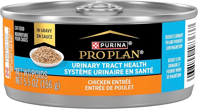 Purina Pro Plan Urinary Tract Health Chicken Entree in Gravy Cat Food - 5.5 oz. Cans,(Pack of 48)