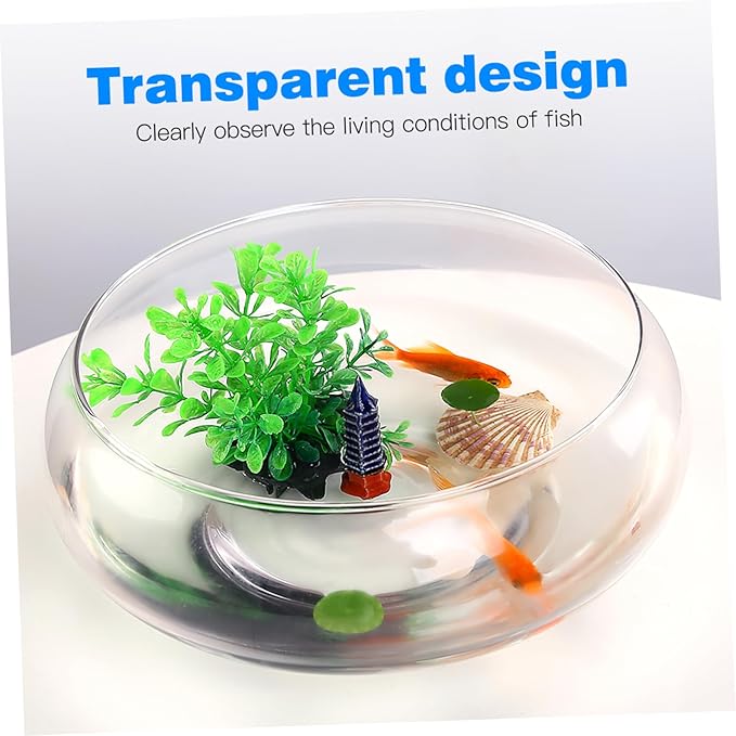 NUOBESTY Glass Fish Bowl Vase, Wide Mouth Vase Round Terrarium Hydroponic Planter Floral Mini Fish Tank Aquarium Candy Dish for Table Centerpiece 2800ml