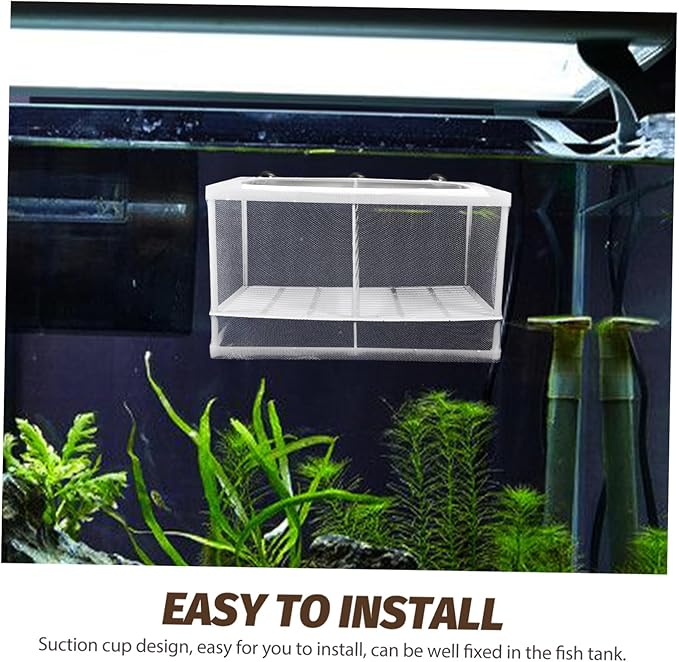 HANABASS 2pcs Aquarium Fish Breeding Box with Isolation Net Durable Hatching Tank for Betta and Shrimp Large Capacity Incubator with Suction Cups for Fish Fry Survival
