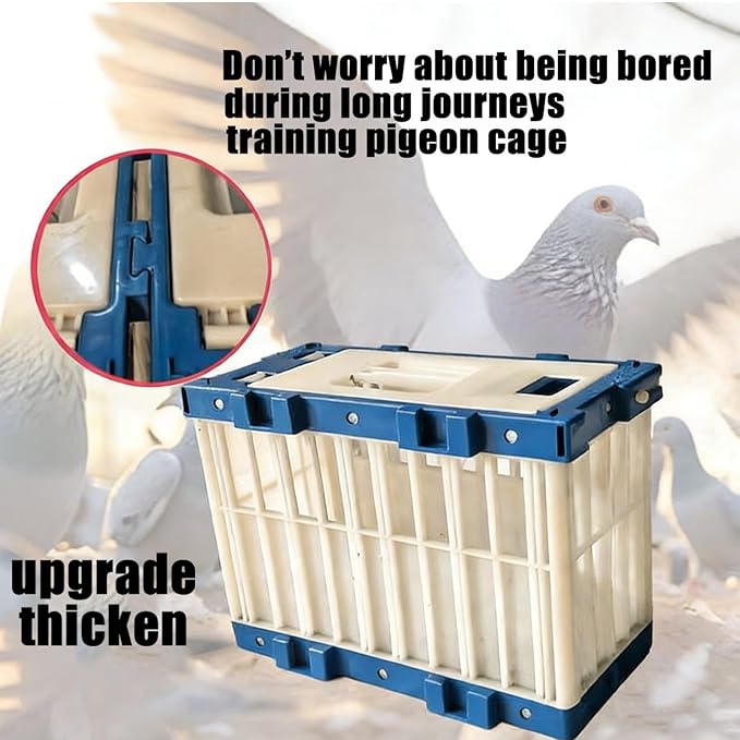 Pigeon Travel Cage - Bird Carrier with Secure Lock | Portable Folding Pigeon Cage for Homing Racing Pigeons, Training, Release, Visitation, Competition, Outdoor Parakeet Parrot Cockatiel