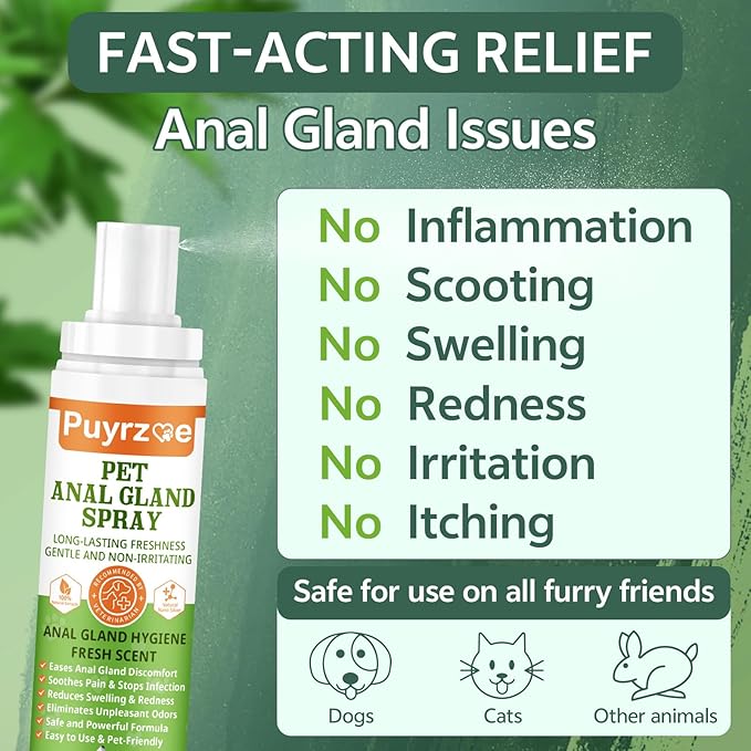 200ML Cat Deterrent Spray & Pet Anal Gland Spray 120ML - Anti-Scratch for Furniture & Fast Relief for Anal Glands Soothes Itching