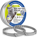Flea and Tick Collar for Cats – Natural Essential Oil Formula, 60 Days Repellent Protection, Waterproof & Adjustable Flea Collar for Small, Medium & Large Cats (Grey, 2 Pack)