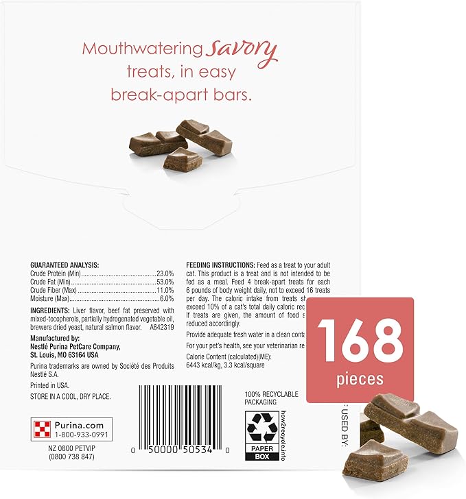 Purina Fancy Feast Limited Ingredient Cat Treats, Savory Cravings Salmon Flavor - 3 oz. Box