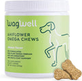 WagWell Ahiflower Omega Chews – Vet-Formulated, All Natural, Made in The USA – Skin, Coat, & Joint Chews for Dogs – Plant-Based Omega 3, 6 & 9 – Dog Fish Oil Alternative, Chicken-Flavored, 60 Chews