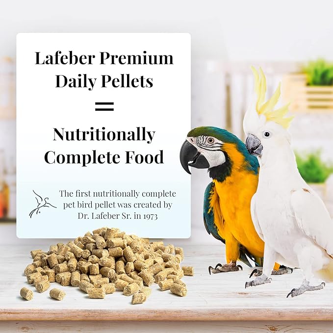 LAFEBER'S Premium Daily Diet Pellets Pet Bird Food, Made with Non-GMO and Human-Grade Ingredients, for Macaws and Cockatoos, 5 lb