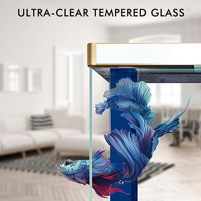 100 Gallon Glass Aquarium with Aluminum Cabinet - Including Sump for Filtration and Circulation, Plumbing, LED, White