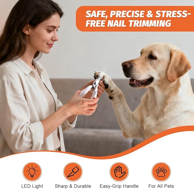PAW PLANET Styptic Powder & LED Nail Clippers Kit for Dogs & Cats, 1.76oz Fast Acting Blood Stop Powder,Safe Grooming and First Aid Kit for Dark Nails & Minor Cuts