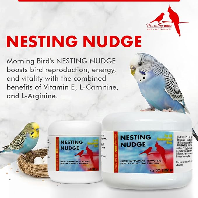 Morning Bird Nesting Nudge 4.5 Oz – Supports Reproductive Health & Energy – Stimulates Male and Female Reproductive Systems - Breeding Supplement with Essential Amino Acids & Vitamin D3
