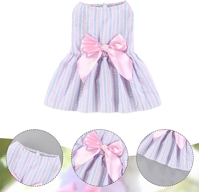 Dog Dress,1PC Dog Dresses with Cute Bowknot,Summer Dogs Clothes Pet Princess Dresses for Chihuahua Yorkies Puppies Cat Outfit