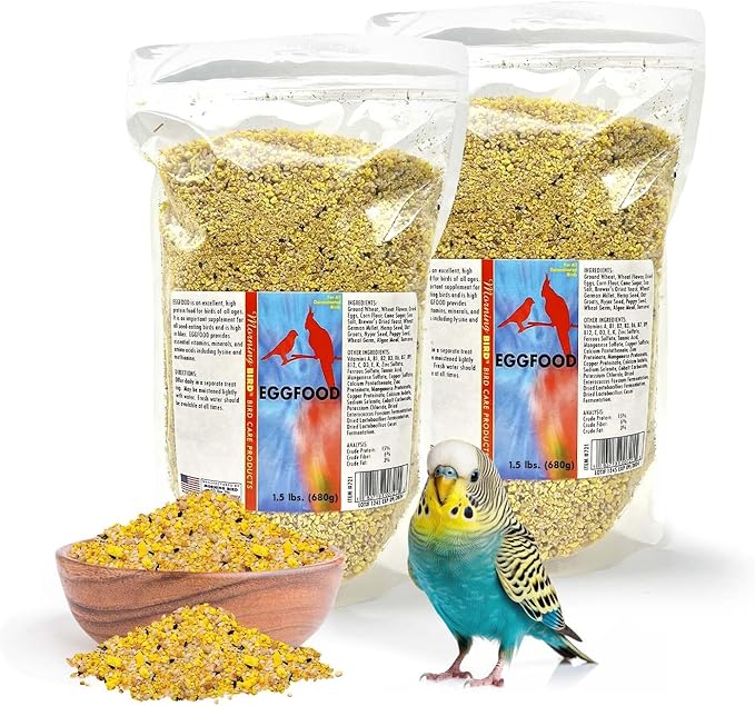 Morning Bird Eggfood 3 lbs (2-Pack, 1.5 lbs Each) – Protein-Rich Soft Food for Birds - High in Protein, Vitamins & Minerals – Supports Growth, Digestion & Feather Health – Ideal for Breeding Birds