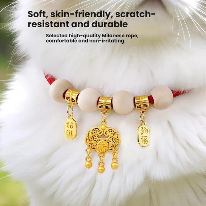 Camphor Wood Pet Collar for Dogs Cats, Natural Solid Wood Adjustable Necklace, Anti-Tick Flea Repellent Deodorant Aromatherapy, Safe Comfortable Eco-Friendly Handmade Pet Accessories