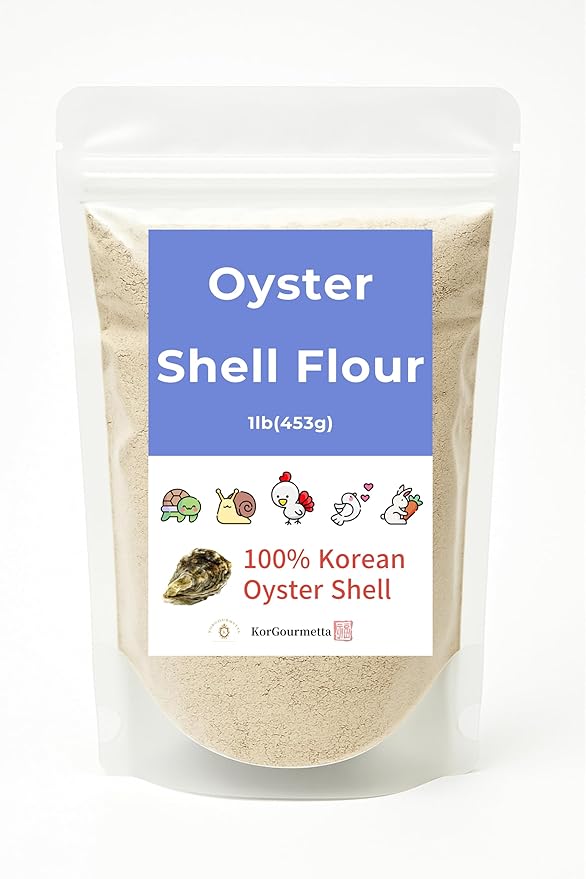 | Oyster Shell Flour 4.4lb – Finely Ground Calcium Material for Chickens, Ducks, Birds, Reptiles, Amphibians, and More – Crushed Oyster Shell Alternative | 굴껍질가루 (1lb)