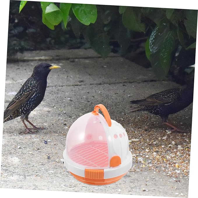 Toyvian Portable Bird Carrier Cage Breathable Travel Cage for Parrots Birds Lightweight Handle Design for Hiking Outings
