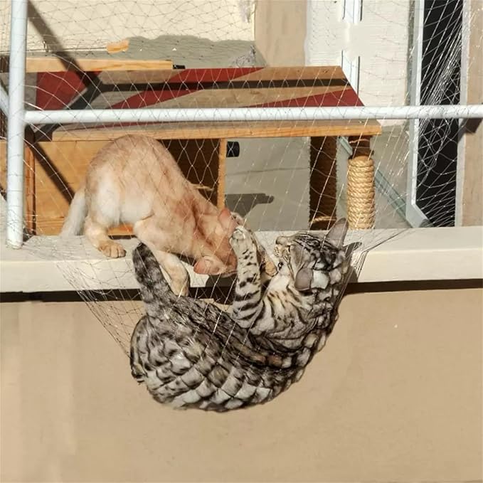 Balcony Screen for Pets,Cat Netting Balcony,Anti-Fall Pet Mesh Fence,Bite Tear Resistant,Dogs&Cat Safety Net for Balcony, Window, Stair, Patio,Anti Bird Netting for Garden/Balcony (10*26 ft)