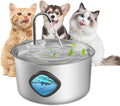 Cat Water Fountain Stainless Steel,108oz/3.2L Cat Fountain for Drinking- Pet Water Fountain Inside，Super Quiet Automatic Dog Watering Dispenser Bowl，Pet Feeding & Watering Supplies Water Level Window