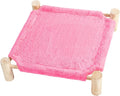 Patas Lague Cat and Dog Hammock Bed for Small Dogs, Brethable Wooden Cat Pet Rabbit Elevated Outdoor Bed Cots Furniture for All Seasons Fleece Hot Pink