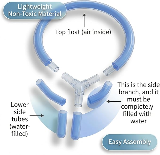 Handmade Adjustable Fish Buoyancy Support Harness – Floating Support Ring for Various Fancy Goldfish, Helps Maintain Upright Position & Swimming Balance (Fits Back Length 8" to 20" (20cm - 50cm))