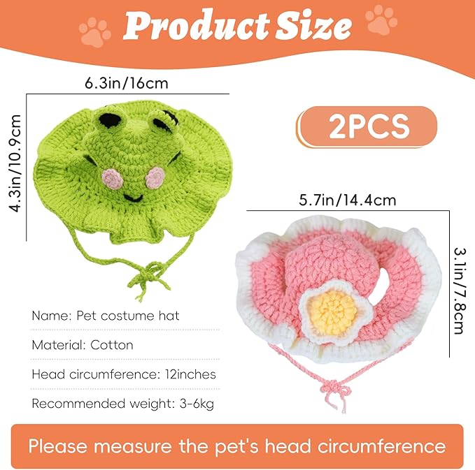 Cat Hat for Cats, Pet Cute Halloween Christmas Party Costume Accessories Headwear Comfortable for Puppy Cat Kitten Pet Puppies 11-14" (Green)