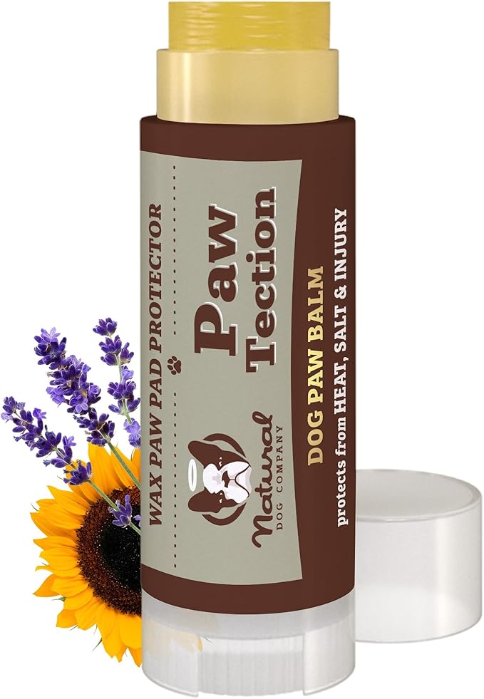 Natural Dog Company PawTection Balm for Dogs – Winter Paw Protection from Snow, Ice & Salt, Wax-Based Paw Barrier Balm, All Breeds for Cold Weather Walks & Outdoor Adventures, Lick-Safe, 0.15 oz Stick