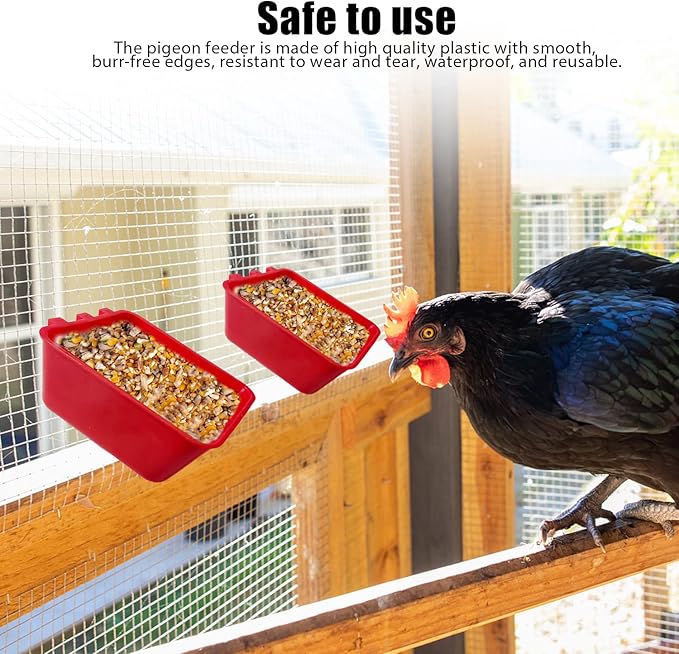 20 Pcs Chicken Coop Feeder Water Cup,16 oz Cage Cups Chicken Feeder Waterer, Cage Cups Birds Hanging Feeders, Chicken Feeder Water Bowl for Parakeet Poultry Pigeon Bunny Wire Cage (Red)