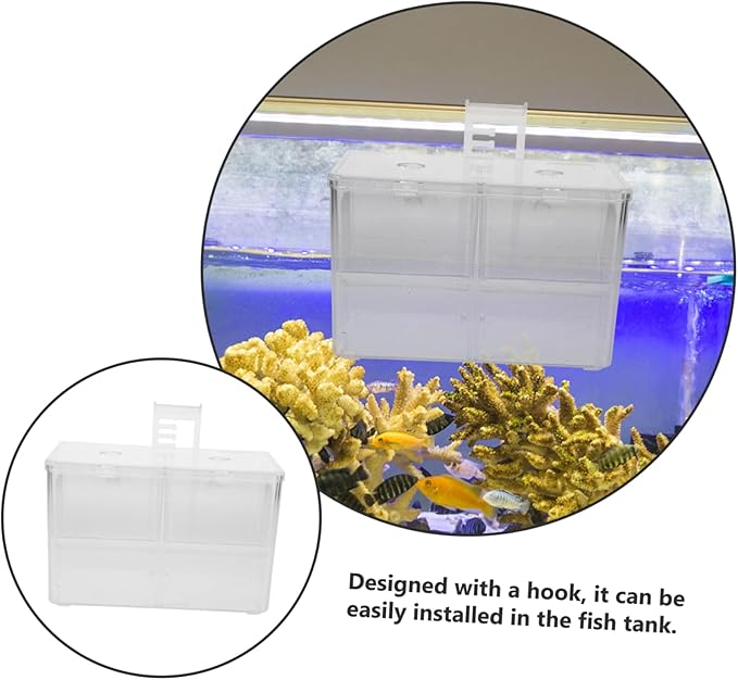 VANZACK Fish Tank Incubator Box Divider for Fry Betta Fish Breeding Lightweight Aquarium Hatching Box Improved Survival Rates for Newborns