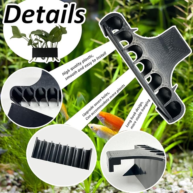 2PC 7 Holes Upgraded Aquatic Plant Cup Holder for Fish Tank - Perfect for Aquaponic Cultivation and Aquascape Decorations on Top of Tank