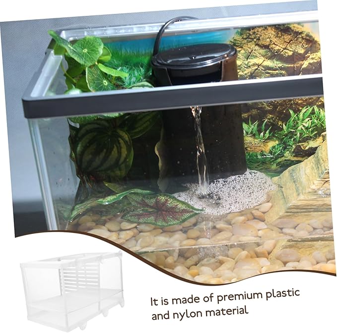 HANABASS 2pcs Aquarium Fish Breeding Box with Isolation Net Durable Hatching Tank for Betta and Shrimp Large Capacity Incubator with Suction Cups for Fish Fry Survival