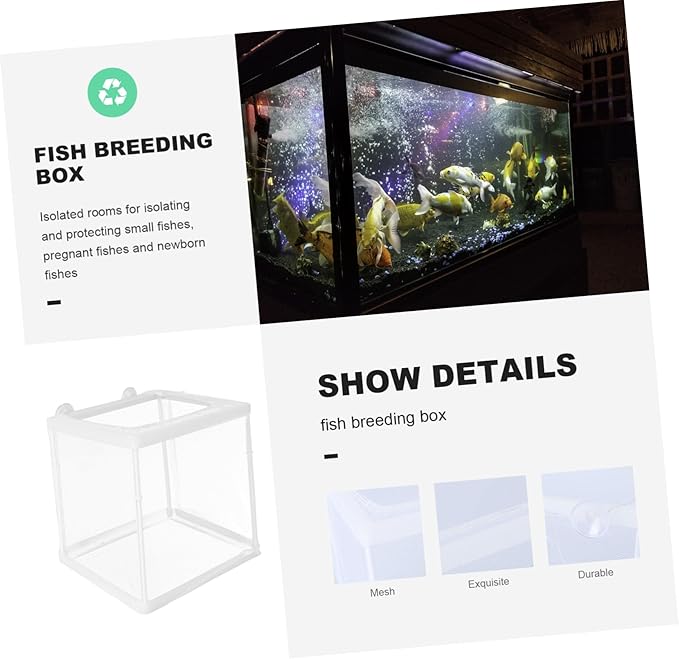 Sosoport Fish Breeding Tank Box Incubation Box Mesh Practical Breeding Incubator for Home Aquarium