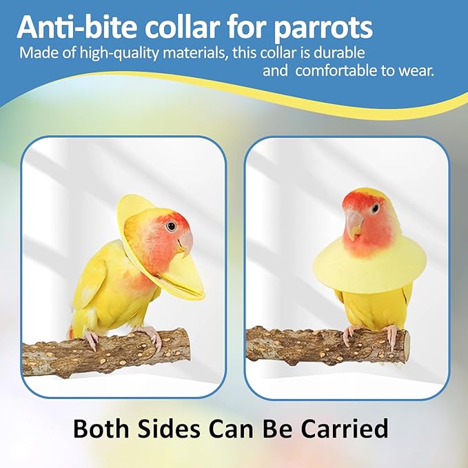 4Pack Bird Cone Collar, Anti-Grab Feather Plucking Wound Healing Safety Elizabethan Collar, Protective Recovery Cones for Budgerigar Cockatiel Lovebirds Cockatoo Parrots (XS)