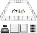 Dog Playpen Outdoor Extra Wide 32 Piece Panels Heavy Duty Dog Fence 32" Height Anti-Rust with Doors Portable for RV Camping Yard, Total 84FT, 561 Sq.ft, Snowy Black