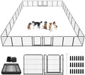 Dog Playpen Outdoor Extra Wide 32 Piece Panels Heavy Duty Dog Fence 40" Height Anti-Rust with Doors Portable for RV Camping Yard, Total 84FT, 561 Sq.ft, Snowy Black