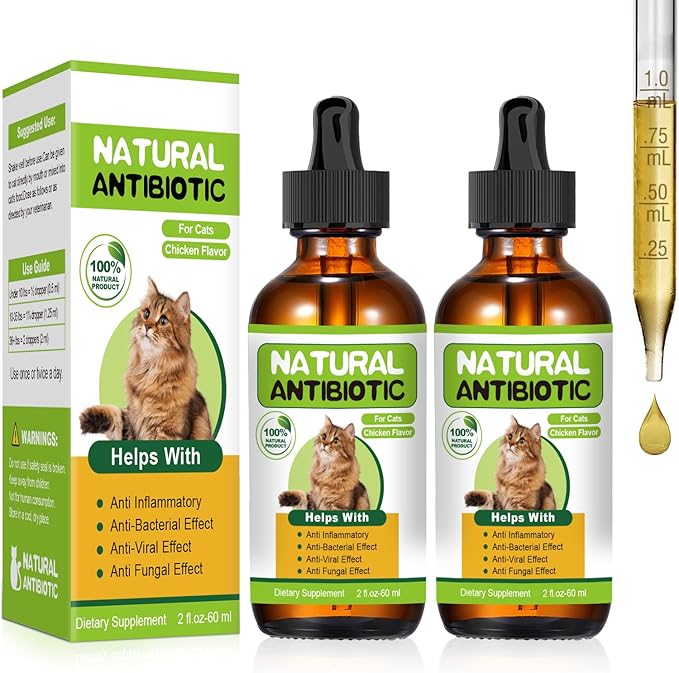 Natural Antibiotics for Cats,Cat Antibiotic,Cat Multivitamin,Immune Support,Supports Allergy Itch Relief,Cats Supplements, Allergy Support
