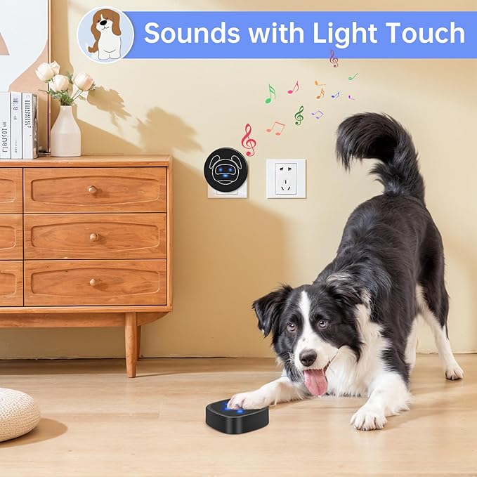 Dog Door Bell for Potty Training, Wireless Dog Doorbell Ring to Go Outside, IP65 Waterproof Touch Buttons, 55 Melodies & 1000 Feet Range