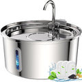 Cat Water Fountain Stainless Steel - 108oz/3.2L Large Capacity Cat Fountain for Drinking, Ultra Quiet Metal Pet Water Fountain for Cats, Small Dogs, Multiple Pets