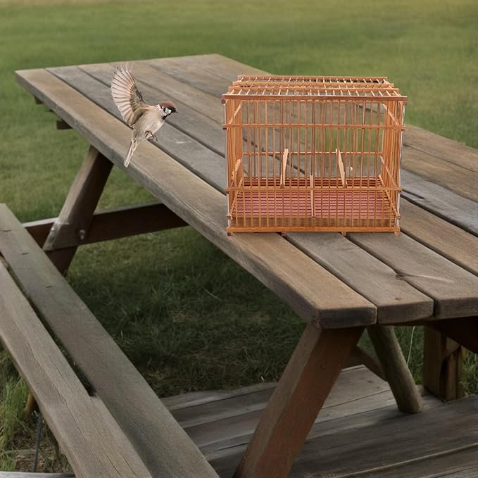 Small Bird Cage Parrot Carrier Travel Cage Lightweight Woven Indoor Birdcage for Small Parakeets and Small Birds