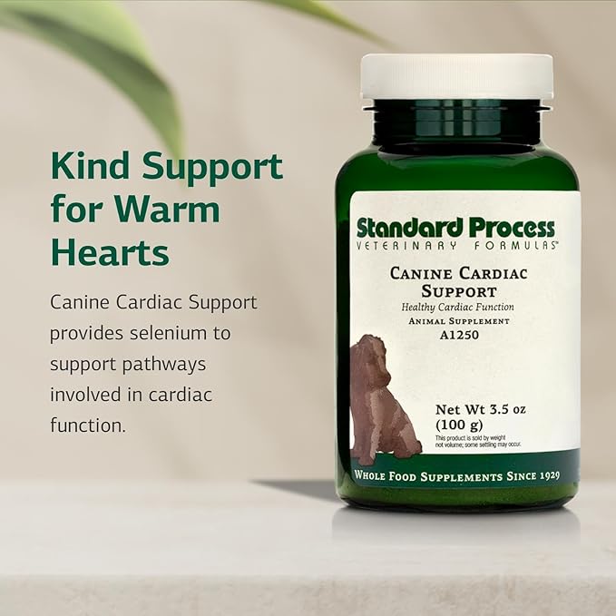 Standard Process Inc. Canine Cardiac Support - Dog Heart Health Supplement - Nutritional Formula to Support Cardiac Function - Pet Health Supplement with Selenium - 100 g