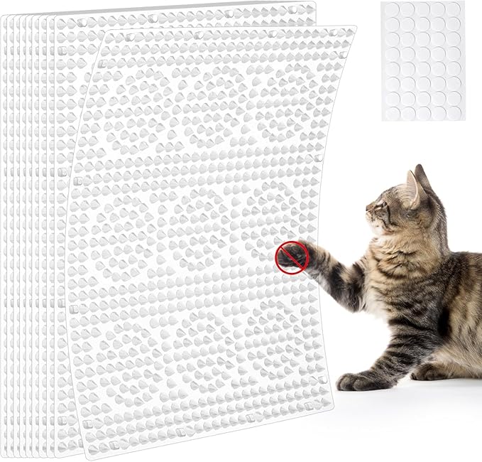 Uross Scat Mat for Cats -15PCS Deterrent Mat with Spikes Indoor Cat Repellent Mat Outdoor Scat Spikes Mat Indoor Cat Countertop Deterrent Keep Cats Off Counter