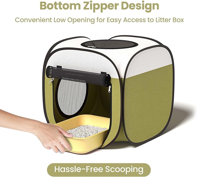 2-in-1 Foldable Cat Tent, Pop-Up Cat Play Tent with Breathable Mesh, Portable Collapsible Cat House for Indoor Cats, Suitable for Indoor & Light Outdoor Use