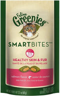 Greenies Feline SMARTBITES Skin & Fur Salmon 2.1oz - Six (6) Packages