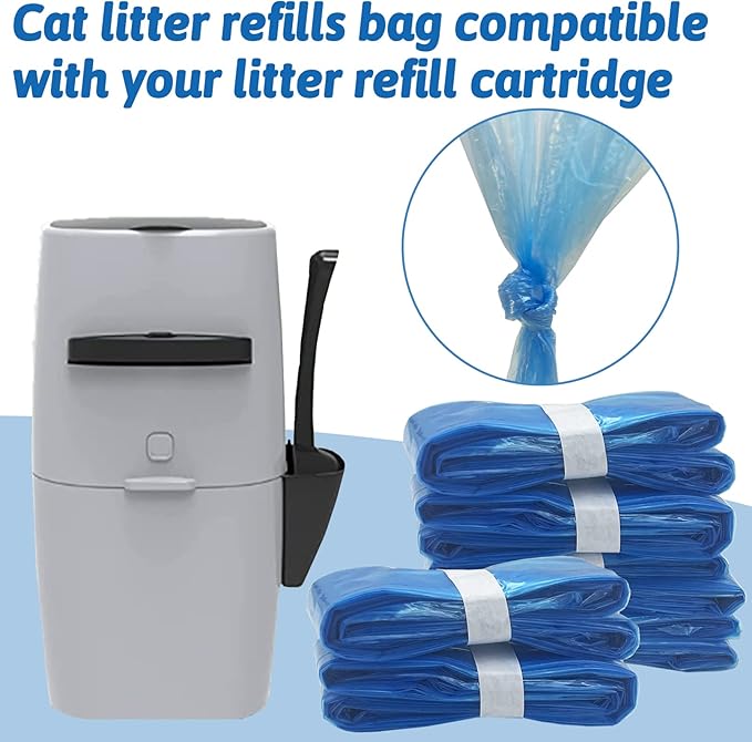 6 Pack Cat Litter Refills Bag,Compatible with Litter Refill Litter Disposal Refill Cartridge Generic Pail Liner Suitable for Genie Original Refill Cartridge Not Included