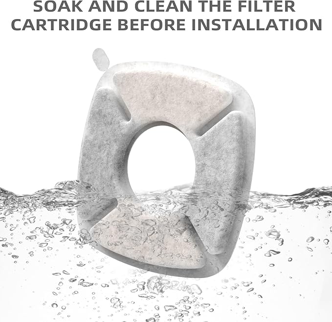 Cat Water Fountain Filter Pet Drinking Fountain Filter, Compatible with 67/95/135/85oz Automatic Pet Dispenser, Triple Filtration Dog Fountain Filter, 4 Pack (4 Carbon Filters+4 Sponge Filters)