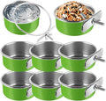 8 Pcs Stainless Steel Bird Bowls, Small Bird Food Dishes for Cage, Parrot Cage Feeder with Clamp Holder for Parakeet/Cockatiels/Conure/Budgies/Ferret/Small Animal
