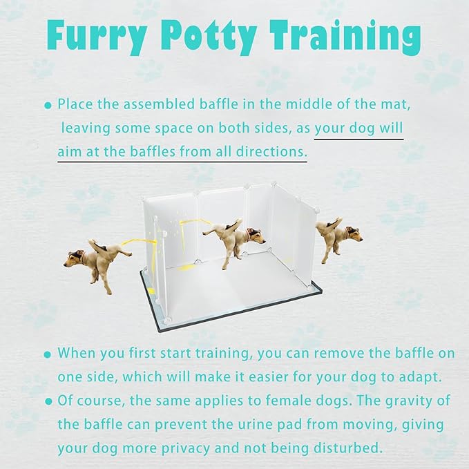 Dog Litter Box with High Walls,Indoor Dog Potty for Small to Medium Dogs,No Spill Pee Pad Holder Tray for Dogs Work with Most Training Pads and Easy to Clean.