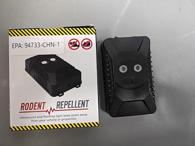 Ultrasonic Rodent Repellent for Car Engines,2 Pack Car Rodent Repeller Under Hood Mouse Deterrent with Flashing Lights,Battery Powered Rat Repellent for Car,Keep Mice Out of Indoor Garage Attic Home