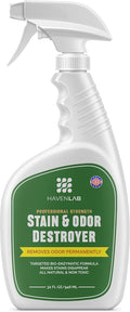 Stain & Odor Destroyer-Dog & Cat Enzymatic Pee Eliminator-Carpet, Rug, Floor, Furniture-Smell Remover for Pet Urine, Feces, Vomit and Organic Spills-Concentrated Formula-32 Oz!!