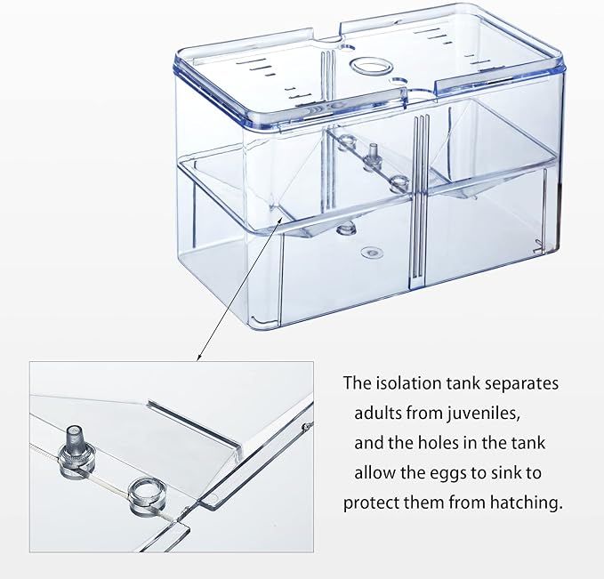 Small Betta Fish Tank, 3-in-1 Stackable Mini Fish Tank, Divided Compartments Beta Fish Tanks for 2 Betas Shrimp Sea Monkeys, 0.4 Gallon Acrylic Tiny Aquarium Tank with Hatchery Incubator