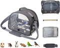 MANON ROSA Bird Carrier Travel Cage with Perch-Lightweight Breathable Parrot Backpack with Stand Tray Shoulder Strap for Small Pet Chinchillas Hamsters Squirrels Bunnies Kittens