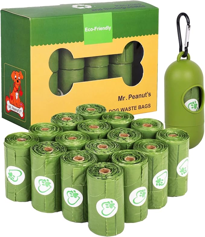 Mr. Peanut's XL Pooper Scooper Sized 13X11" Recycled Waste Poop Bags Made From Plants - 160 Count